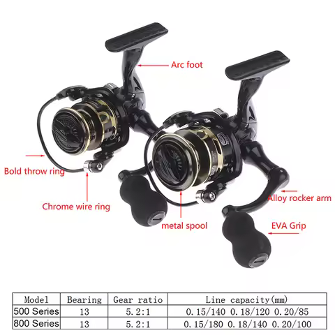 (LA).[LA]500/800 Series EVA Grip Ultra Lightweight Fishing Reel 12+1BB High Speed Gear Ratio 5.2:1 M