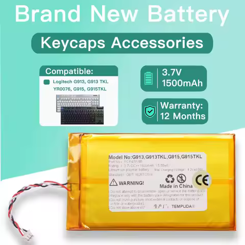 3.7V 1500mAh Polymer Lithium Battery for Logitech G913, G913 TKL, YR0076, G915 Keyboard