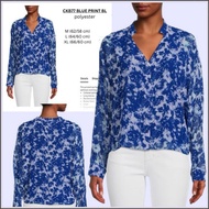 Women's Long Sleeve Blouse 77 Blue Print Bl