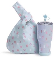 <台灣代購> 【櫻花版】SOUSOU冰壩杯提袋組-SO-SU-U+數昆淺藍