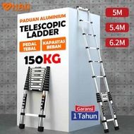 tangga lipat / Tangga Teleskopik 3.8/5/6.2M Double Telescopic Ladder 5.4 Meter Aluminium Alloy Tangg