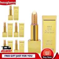 Houglamn Sparkle Lipstick Gold Bar Design Waterproof Long Lasting Moisturizing Smooth Lip Makeup Cosmetics 3.5g