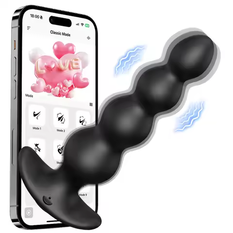 APP Vibrating Anal Beads Butt Plug for Men Women Anal Vibrator Prostate Massager Anal Balls Men Soft