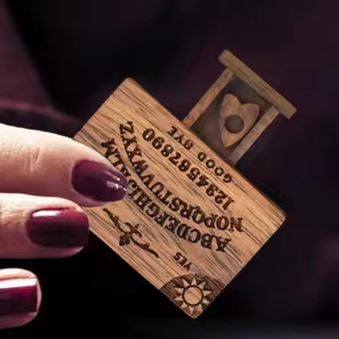 Mini Ouija Board Game Wooden Ouija Board Alphabet Vintage with Planchette Miniature Board Divination