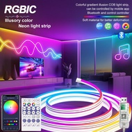 Powdeom 5M RGBIC Strip Light Smart Bluetooth Music Sync Strip Light RGB Color Changing IP65 Waterpro