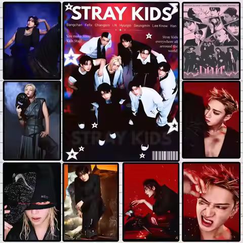 Boy Group STRAYKIDS Poster Poster Wall Sticker Waterproof Self Adhesive HD Art Bedroom Bar Decor