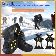 XUEXII Ice Gripper Spike, Universal Spike Ice Claw,  Anti-Slip 10 Teeth Shoe Covers Winter Outdoor