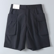 UNIQLO กระเป๋าใบใหญ่แบบกางเกงขาสั้นเอวยางยืดสำหรับทั้งหญิงและชายใหม่ฤดูใบไม้ผลิและฤดูร้อนห้องลองเสื้