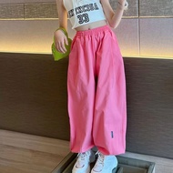 HYS Kids Pants Pants For Kids Girl Kids Long Pants Pink Pants Girls Summer New Childrens Casual Hare