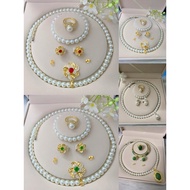 Combo 3 Piece gives away pearl rings, pearl necklaces, bracelets, earrings APRIL PEARL STRING