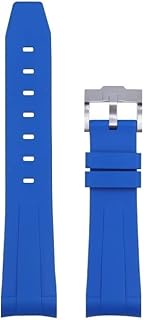 Curved End 21mm Nature Fluorine Rubber Watchband Replace For Rolex Strap New Green Submariner Explor