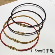 Thin Steel Wire Bracelet Beaded Bracelet 1.5mm Steel Wire Braided Red Rope Men Women Couple Small Ho