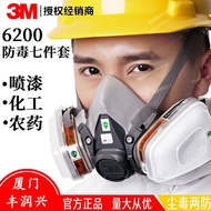 3M 6200 Gas Mask Makmal Anti-Organik Gas Semburan Cat Bau Racun Perosak Kimia Topeng Debu Respirator