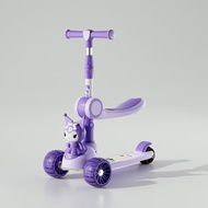 READY STOCK TO SHIP KUROMI RIDE ON SCOOTER KIDS 2 - 7 YEARS ADJUSTABLE FOLDABLE MUSIC SONG LED COLOU