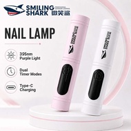 SMILING SHARK 395nm Purple Light Rechargeable Nail Lamps with 30/60 Second Dual Timer High Magnifica
