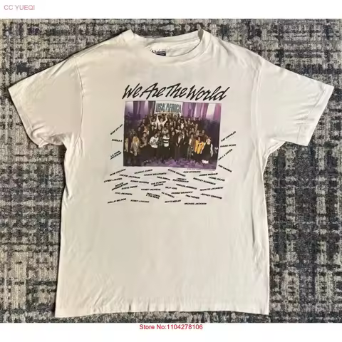 Vintage 1985 We Are The World USA For Africa T Shirt L Michael Jackson Bob Dylan vintage Washed stre