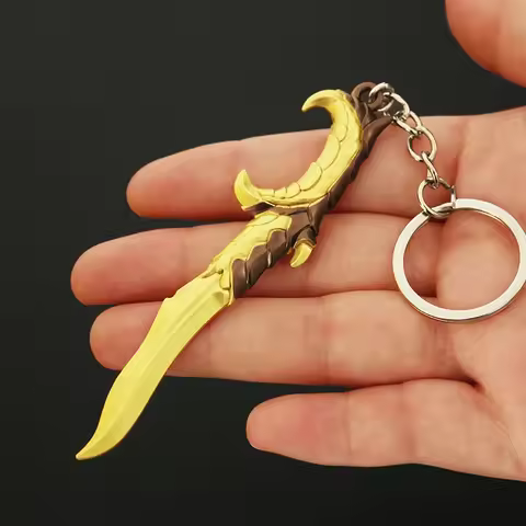 9cm Valorant Melee Reaver Model Keychain for Men Elderflame Skin Dagger-Shaped Metal Key Ring Fans C