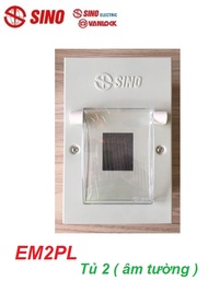Tủ điện SINO -  Chứa 2 đường ( 2 MODULE / 2 CỰC ) / TỦ ĐIỆN ÂM TƯỜNG KIM LOẠI EM2PL - TỦ ĐIỆN GẮN NỔ