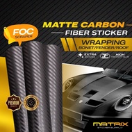 PREMIUM MATTE CARBON FIBER BLACK STICKER(152CM-180CM)BONET/FENDER/ROOF car stiker vinyl film pelekat