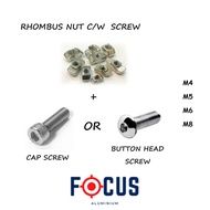 T Nut Rhombus Hammer Head Fasten Nut Connector Profile Slot Nut C/W Screw Aluminium Profile 2020 303