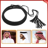 🏠 Black PU Arab Turban Headband untuk Lelaki Pemakaian Selesa Reka Bentuk Serbaguna Mudah Alih Kemud