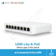 Ubiquiti UniFi USW-Lite-8-PoE 8-Port Layer 2 PoE Switch (4x GbE, PoE+ RJ45 Ports, 4x GbE RJ45 Ports) 52W total PoE Supply (สวิตซ์)