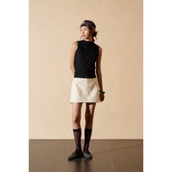 LIBÉ WORKSHOP - Cream white above-the-knee mini skirt