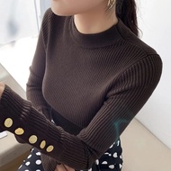 AJW [XAM] Inner Rajut Lengan Panjang Kancing Gold Korean Style Import Premium | Inner Lengan Panjang