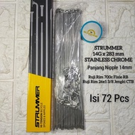 Spoke Spokes 283mm STRUMMER 283 Rims 700c 26x1 3/8 STAINLESS CHROME