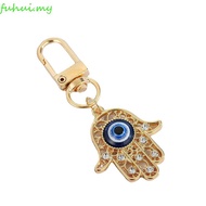 FUHUI Evil Eye Keychain Lucky Key Accessories Classical Car Keyring Evil Eye Key Chain Cartoon Car A