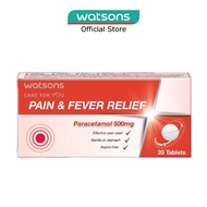 WATSONS Pain & Fever Relief Paracetamol 500mg (Effective Pain Relief, Gentle on Stomach) Tablets 20s