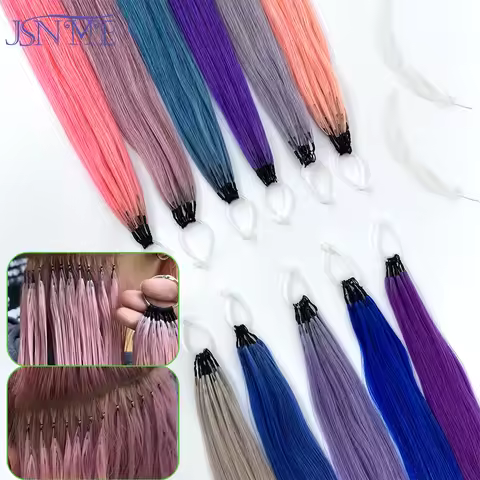 JSNME Color Human Hair Extensions Microloop New Hair Comfort Invisible Color 100% Human Hair Extensi