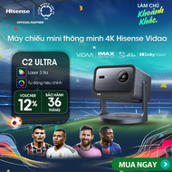 Máy chiếu mini thông minh Hisense Vidda C2 Ultra 4K Laser 3 màu Chơi game siêu mượt Bảo hành 3 năm