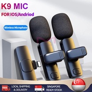 【SG STOCK】K9 Wireless Microphone Lavalier Microphone Live Vlogging Microphone for Video Recoding Int
