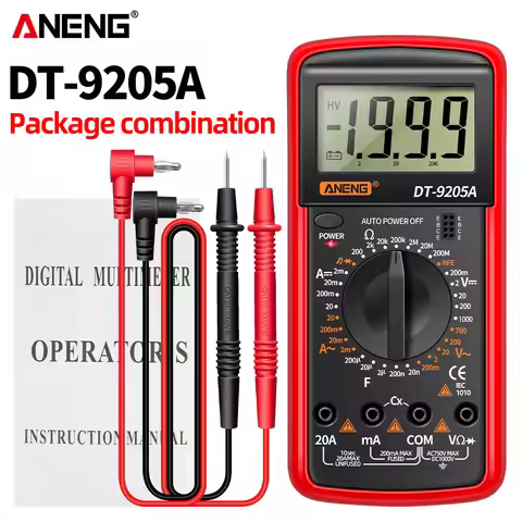 ANENG DT9205A-1 Digital Multimeter Profesional True RMS AC/DC Voltage Transistor Tester Electric NCV