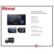 Rinnai RB 93UG 3 burner glass hob