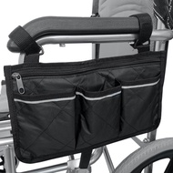 Wheelchair Armrest Hanging Bag Adjustable Velcro Dip Strap Storage Walker [AF0507] &lt; John Family Department Store
