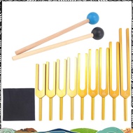 Tuning Forks Set 9Pcs 174/285/396/417/528/639/741/852/963Hz Tuning Fork, Sound Healing Tool Set for 