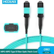 HOOLNX OM3 MPO (หญิง) ถึง MPO (หญิง) ประเภท B สายเคเบิลเสริมเส้นใยขั้ว OM3-300โหมดมัลติโหมด8/12/16/2