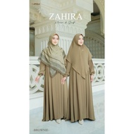 ZAHIRA SET GAMIS POLOS KHIMAR POLOS SCARF MOTIF VOAL BY ALHIJAZ murah