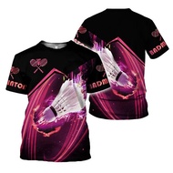 9 Badminton Sports 3D T-Shirt-Performance Training Top with Moisture Wicking (Unisex Sports Street C