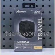 Vivan VPS-T003A Travel Adapter 20W Charger Head 3 Port USB-C USB-A Adapter