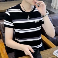 捡漏~冰丝印花时尚男装2025夏季减龄遮肚短袖T恤男士上衣25.6.3Picking up leaks~Ice silk printed fashionable men's clothing 2025