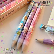 AMBER Giant Pencil, Cartoon Pattern Smooth Large Pencil,  with Eraser Wooden Huge Pencil Students Su
