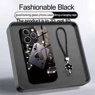 Poker Crystal A Pattern Tempered Glass Phone Case Suitable for iphone 17pro max IP16 IP15 IP14 IP13 