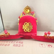 Hat Groom Hat Drama Costume Hat Red Fortune New Style Red Gauze Performance Zhuangyuan God Hat