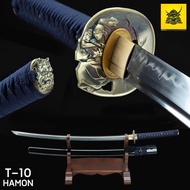 Japan T10 ฮาม่อนแท้ 100% คาตานะ Samurai Hamon ซามูไรหัวกะโหลก ญี่ปุ่น Wakizash Tanto Sweord Ninja Ya