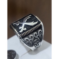 A450, purely handmade in Turkey, exquisite design, 925 silver ring, weight 17.71g, ring size: 19.2×1
