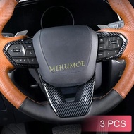 3Pcs Carbon Fiber Steering Wheel Switch Cover Frame Trims For Lexus NX250 RX NX 350 350h 450h+ GX550