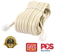 2 / 5 / 8 /15/ 30/ 100 Meter Home / Office Telephone 6P4C RJ11 Flat Cable ADSL Fax Cable